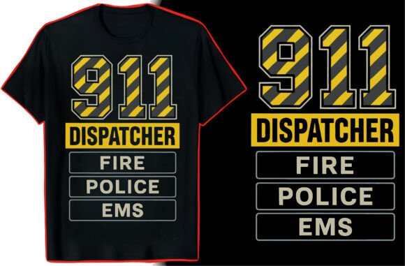 911 Dispatcher T-Shirt Graphic Art: A Designer's Asset