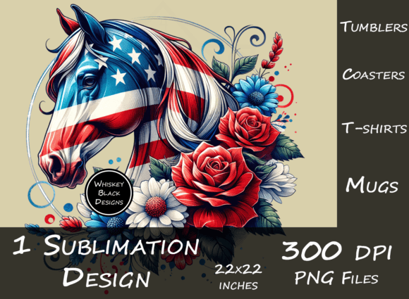 Americana Horse Graphic: Your Go-To Patriotic Design Asset