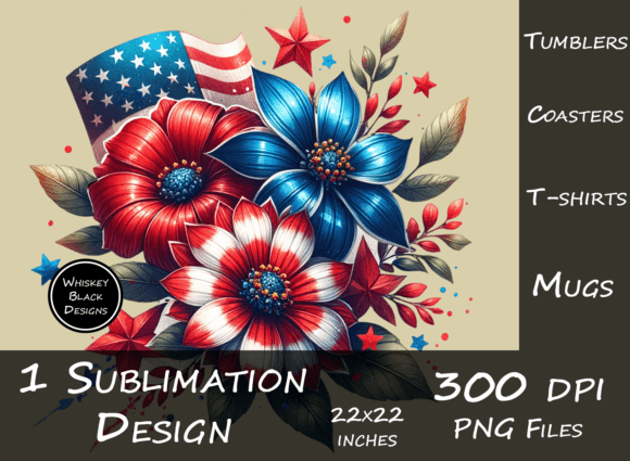 Celebrate in Style: The Americana Flowers Tshirt Graphic