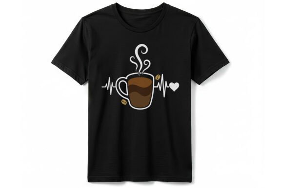 Coffee Heartbeat Pulse Graphic T-Shirt