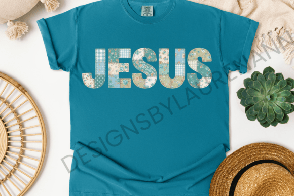 Jesus Blue Patchwork Style Graphic: A Digital Artisan's Guide
