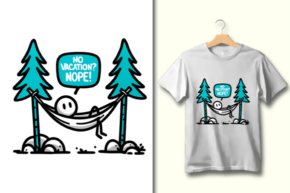 No Vacation!! Nope! PNG Artwork Graphic for Bold Statement Gear