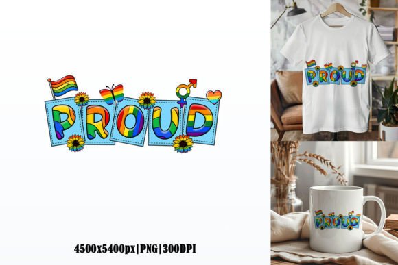 Proud, LGBT Sublimation Graphic: A Design Asset for Celebration and Visibility