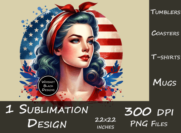 Retro Americana Girl: A Graphic for Patriotic Projects
