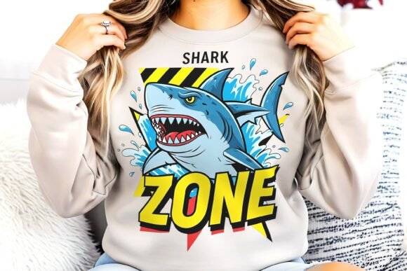 Shark Zone Graphic T-Shirt Design: Ocean Energy