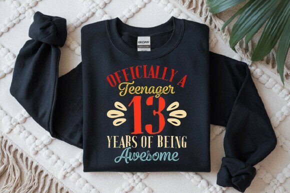 Youth Birthday Graphic Age 13 T-shirt: A Design Asset for Milestone Celebrations